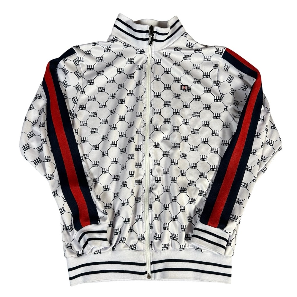 Roott+Co UK 1996 Print Men’s Full Zip Track Jacket Polyester White Small